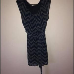 Black and blue mini with waist tie